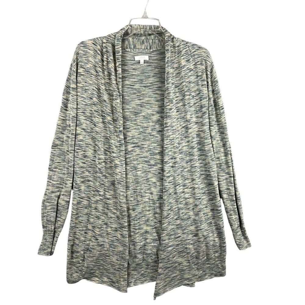 Wilfred Flaubert Linen Blend Open Front Cardigan Sweater S Space Dye